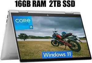 HP Envy x360 2-in-1 14 Laptop, 14" FHD Touchscreen, Intel Core i5-1335U 10-Core Processor, Intel Iris Xe Graphics, Backlit Keyboard, Fingerprint Reader, 16GB DDR4  2TB PCIe SSD, Windows 11