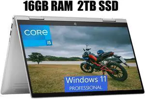 HP Envy x360 2-in-1 14 Laptop, 14" FHD Touchscreen, Intel Core i5-1335U 10-Core Processor, Intel Iris Xe Graphics, Backlit Keyboard, Fingerprint Reader, 16GB DDR4  2TB PCIe SSD, Windows 11 Pro