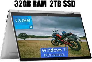 HP Envy x360 2-in-1 14 Laptop, 14" FHD Touchscreen, Intel Core i5-1335U 10-Core Processor, Intel Iris Xe Graphics, Backlit Keyboard, Fingerprint Reader, 32GB DDR4  2TB PCIe SSD, Windows 11 Pro