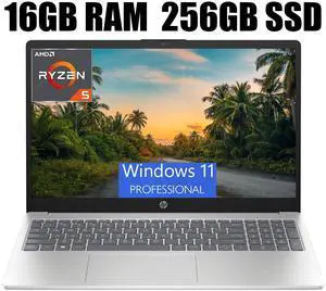 HP 15.6 Laptop, 15.6" FHD (1920 x 1080) Display, AMD Ryzen 5 7520U 4-Core Processor, AMD Radeon Graphics, Wi-Fi 6, Bluetooth 5.3, HD Camera, 16GB DDR4  512GB PCIe SSD, Windows 11