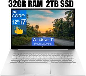 HP Envy 17 Laptop, 17.3" FHD Touchscreen, Intel Core i7-1255U 10-Core Processor, Intel Iris Xe Graphics, Wi-Fi, Webcam, Backlit Keyboard, Fingerprint Reader, 32GB DDR4  2TB PCIe SSD, Windows 11 Pro
