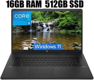 HP 17 Laptop, 17.3" HD+ (1600 x 900) Display, Intel Core i5-1235U 10-core Processor, Intel Iris Xe Graphics, WiFi6, Bluetooth5, 16GB DDR4  512GB PCIe SSD, Windows 11