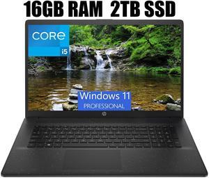 HP 17 Laptop, 17.3" HD+ (1600 x 900) Display, Intel Core i5-1235U 10-core Processor, Intel Iris Xe Graphics, WiFi6, Bluetooth5, 16GB DDR4  2TB PCIe SSD, Windows 11 Pro