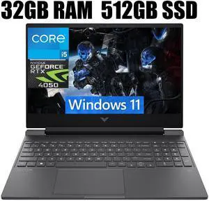 HP Victus 15 Gaming Laptop, 15.6" FHD 144Hz Display, Intel Core i5-13420H 8-core Processor, NVIDIA GeForce RTX 4050 6GB Graphic, Wi-Fi 6 Backlit Keyboard, 32GB DDR4  512GB PCIe SSD, Windows 11