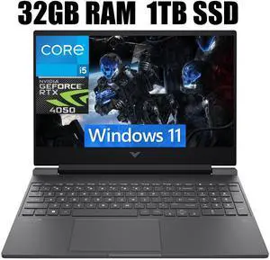HP Victus 15 Gaming Laptop, 15.6" FHD 144Hz Display, Intel Core i5-13420H 8-core Processor, NVIDIA GeForce RTX 4050 6GB Graphic, Wi-Fi 6 Backlit Keyboard, 32GB DDR4  1TB PCIe SSD, Windows 11