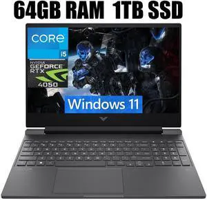 HP Victus 15 Gaming Laptop, 15.6" FHD 144Hz Display, Intel Core i5-13420H 8-core Processor, NVIDIA GeForce RTX 4050 6GB Graphic, Wi-Fi 6 Backlit Keyboard, 64GB DDR4  1TB PCIe SSD, Windows 11
