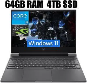 HP Victus 15 Gaming Laptop, 15.6" FHD 144Hz Display, Intel Core i5-13420H 8-core Processor, NVIDIA GeForce RTX 4050 6GB Graphic, Wi-Fi 6 Backlit Keyboard, 64GB DDR4  4TB PCIe SSD, Windows 11