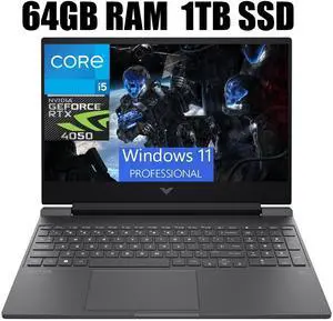 HP Victus 15 Gaming Laptop, 15.6" FHD 144Hz Display, Intel Core i5-13420H 8-core Processor, NVIDIA GeForce RTX 4050 6GB Graphic, Wi-Fi 6 Backlit Keyboard, 64GB DDR4  1TB PCIe SSD, Windows 11 Pro