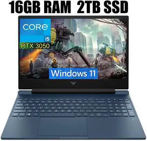 HP Victus 15 Gaming Laptop, 15.6" FHD 144Hz Display, Intel Core i5-12450H Octa-core Processor, NVIDIA GeForce RTX 3050 4GB GDDR6, Backlit Keyboard, Wi-Fi 6, 16GB DDR4  2TB PCIe SSD, Windows 11