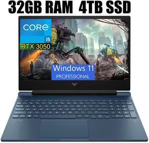 HP Victus 15 Gaming Laptop, 15.6" FHD 144Hz Display, Intel Core i5-12450H Octa-core Processor, NVIDIA GeForce RTX 3050 4GB GDDR6, Backlit Keyboard, Wi-Fi 6, 32GB DDR4  4TB PCIe SSD, Windows 11 Pro