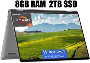 HP Envy x360 2-in-1 16 Laptop, 16" WUXGA 1920 x 1200 Touchscreen, AMD Ryzen 5 8640HS 6-Core Processor, AMD Radeon Graphics, Backlit KB, Wi-Fi 6E, 8GB  DDR4  2TB PCIe SSD, Windows 11 Pro