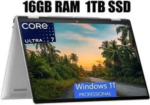 HP Envy X360 16 Laptop, 16" FHD+ (1920x1200) Touchscreen, Intel Core Ultra 7 155U 12 cores Processor, Intel UHD Graphics, Wi-Fi 6 + Bluetooth, 16GB  DDR4  1TB PCIe SSD, Windows 11 Pro