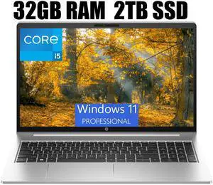 HP ProBook 450 G10 15 Laptop, 15.6" Full HD Display, Intel Core i5-1334U 10-Cores Processor, Intel Iris Xe Graphics, WiFi 6E, Bluetooth 5.3, 32GB DDR4  2TB PCIe SSD, Windows 11 Pro