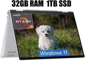 HP Envy x360 2-in-1 14 Laptop, 14" FHD+ Touchscreen, AMD 6-core Ryzen 5 8640HS Processor, AMD Radeon Graphics, Backlit keyboard Wi-Fi 6E Bluetooth 5.3, 32GB DDR4  1TB PCIe SSD, Windows 11