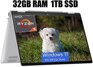 HP Envy x360 2-in-1 14 Laptop, 14" FHD+ Touchscreen, AMD 6-core Ryzen 5 8640HS Processor, AMD Radeon Graphics, Backlit keyboard Wi-Fi 6E Bluetooth 5.3, 32GB DDR4  1TB PCIe SSD, Windows 11 Pro