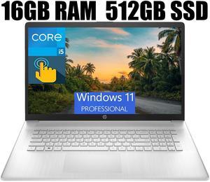 HP 17 Laptop, 17.3" HD+ Touchscreen, Intel Core i5-1334U 10 Cores Processor, Intel Iris Xe Graphics, Webcam, HDMI, FP Reader, Backlit KB, Wi-Fi 6, 16GB DDR4  512GB PCIe SSD, Windows 11 Pro