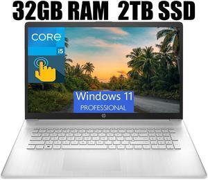 HP 17 Laptop, 17.3" HD+ Touchscreen, Intel Core i5-1334U 10 Cores Processor, Intel Iris Xe Graphics, Webcam, HDMI, FP Reader, Backlit KB, Wi-Fi 6, 32GB DDR4  2TB PCIe SSD, Windows 11 Pro