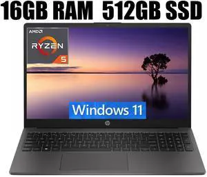 HP 255 G10 15 Business Laptop, 15.6" FHD Display, AMD Ryzen 5 7530U 6 Cores Processor, AMD Radeon Graphics, Webcam, HDMI, Wi-Fi 6, 16GB DDR4  512GB PCIe SSD, Windows 11