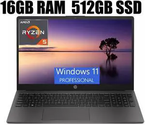 HP 255 G10 15 Business Laptop, 15.6" FHD Display, AMD Ryzen 5 7530U 6 Cores Processor, AMD Radeon Graphics, Webcam, HDMI, Wi-Fi 6, 16GB DDR4  512GB PCIe SSD, Windows 11 Pro