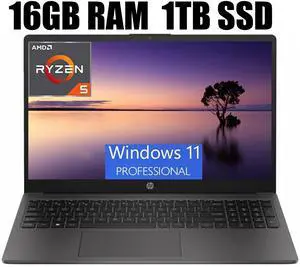 HP 255 G10 15 Business Laptop, 15.6" FHD Display, AMD Ryzen 5 7530U 6 Cores Processor, AMD Radeon Graphics, Webcam, HDMI, Wi-Fi 6, 16GB DDR4  1TB PCIe SSD, Windows 11 Pro