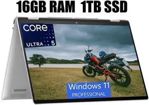 HP Envy x360 2-in-1 16 Laptop, 16" WUXGA IPS Touchscreen, Intel Core Ultra 5 125U 12 Cores Processor, Intel Graphics, Backlit Keyboard, Bluetooth 5.3, 16GB  DDR4  1TB PCIe SSD, Windows 11 Pro