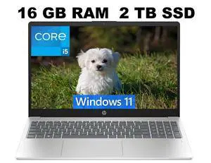 HP 15 Laptop, 15.6" FHD (1920 x 1080) Display, 11th Gen Intel Core i5-1135G7 4 cores Processor, Intel Iris Xe Graphics, 16GB DDR4  2TB PCIe SSD, Bluetooth, HDMI, Windows 11