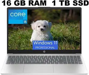 HP 15 Laptop, 15.6" FHD (1920 x 1080) Display, 11th Gen Intel Core i5-1135G7 4 cores Processor, Intel Iris Xe Graphics, 16GB DDR4  1TB PCIe SSD, Bluetooth, HDMI, Windows 11 Pro