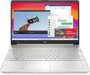 HP 15 Laptop, 15.6 HD (1366 x 768) Display, AMD Ryzen 7 5700U 8 cores Processor, AMD Radeon Graphics, 16GB DDR4  512GB PCIe SSD, Full-Size Keyboard, Wi-Fi 6, Windows 11 Pro ,Office 2024 License