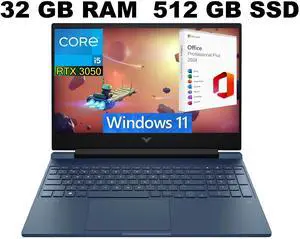 HP Victus 15 Gaming Laptop, 15.6" FHD 144Hz Display, Intel Core i5-13420H 8-Cores Processor, RTX 3050 6GB GDDR6 Graphics, 32GB DDR4  512GB PCIe SSD, Bluetooth 5.2, Windows 11 ,Office 2024 License