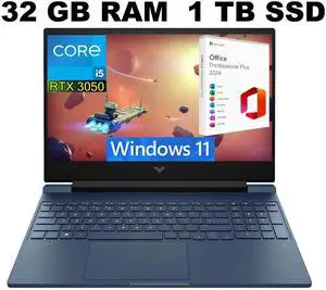 HP Victus 15 Gaming Laptop, 15.6" FHD 144Hz Display, Intel Core i5-13420H 8-Cores Processor, RTX 3050 6GB GDDR6 Graphics, 32GB DDR4  1TB PCIe SSD, Bluetooth 5.2, Windows 11 ,Office 2024 License