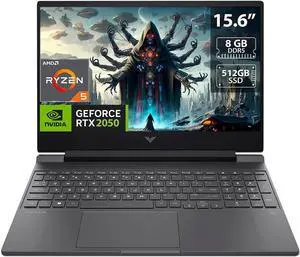 HP Victus 15 Gaming Laptop, 15.6" FHD 144Hz Display, AMD Ryzen 5 7535HS 6 cores Processor, RTX 2050 4GB GDDR6, 32GB DDR5  512GB PCIe SSD, Backlit Keyboard, Windows 11 ,Office 2024 License