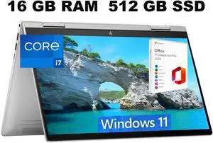 HP Envy x360 2-in-1 14 Laptop, 14" FHD Touchscreen, Intel Core i7-1335U 10-Cores Processor, Iris Xe graphics, 16GB DDR4  512GB PCIe SSD, Backlit KB, Fingerprint, Windows 11 ,Office 2024 License