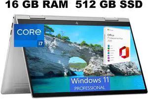 HP Envy x360 2-in-1 14 Laptop, 14" FHD Touchscreen, Intel Core i7-1335U 10-Cores Processor, Iris Xe graphics, 16GB DDR4  512GB PCIe SSD, Backlit KB, Fingerprint, Windows 11 Pro ,Office 2024 License