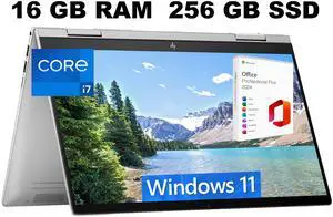 HP Envy x360 2-in-1 14 Laptop, 14" FHD Touchscreen, Intel Core i7-1355U Processor, Iris Xe Graphics, 16GB  DDR4  256GB  PCIe SSD, Backlit KB, Fingerprint, Windows 11 Home ,Office 2024 License