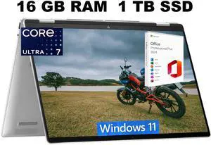 HP Envy X360 16 Laptop, 16" FHD+ Touchscreen, Intel Core Ultra 7 155U 12 cores Processor, Intel UHD Graphics, 16GB  DDR4  1TB PCIe SSD, Wi-Fi 6 + Bluetooth, Windows 11 Home ,Office 2024 License