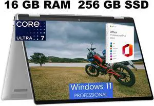 HP Envy X360 16 Laptop, 16" FHD+ Touchscreen, Intel Core Ultra 7 155U 12 cores Processor, Intel UHD Graphics, 16GB  DDR4  256GB  PCIe SSD, Wi-Fi 6 + Bluetooth, Windows 11 Pro ,Office 2024 License
