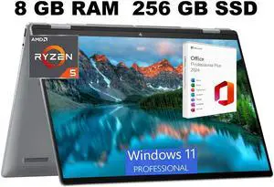 HP Envy x360 2-in-1 16 Laptop, 16" WUXGA Touchscreen, AMD Ryzen 5 8640HS 6-Core Processor, AMD Radeon Graphics, 8GB  DDR4  256GB  PCIe SSD, Backlit KB, Windows 11 Pro ,Office 2024 License