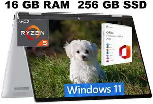 HP Envy X360 14 Laptop, 14" FHD+ Touchscreen, AMD Ryzen 5 8640HS 6 Cores Processor, AMD Radeon Graphics, 16GB  DDR4  256GB  PCIe SSD, Backlit Kb, WiFi 6E, Windows 11 Pro ,Office 2024 License