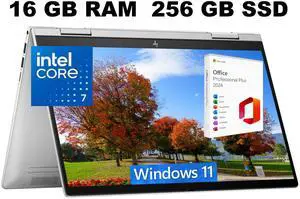 HP Envy x360 2-in-1 14 Laptop, 14" FHD Touchscreen, Intel Core 7 150U 10 Cores Processor, Intel Graphics, 16GB  DDR4  256GB  PCIe SSD, Backlit KB, Fingerprint, Windows 11 Home ,Office 2024 License