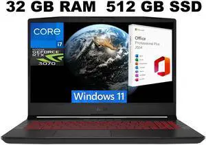 MSI Pulse GL66 15 Gaming Laptop, 15.6" FHD 144Hz, Intel Core i7-11800H 8 Cores Processor, GeForce RTX 3070 8GB GDDR6, 32GB DDR5  512GB PCIe SSD, RGB Keyboard, Windows 11 ,Office 2024 License