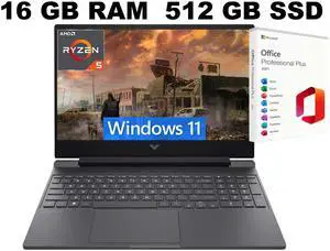HP Victus 15 Gaming Laptop, 15.6" FHD 144Hz Display, AMD Ryzen 5 7535HS 6 cores Processor, AMD Radeon RX 6550M, 16GB DDR5 512GB PCIe SSD, Backlit KB, Windows 11 ,Office 2021 License HP Victus 15 Gaming Laptop, 15.6" FHD 144Hz Display, AMD Ryzen 5 7535HS 6 cores Processor, AMD Radeon RX 6550M, 16GB DDR5 512GB PCIe SSD, Backlit KB, Windows 11 ,Office 2021 License