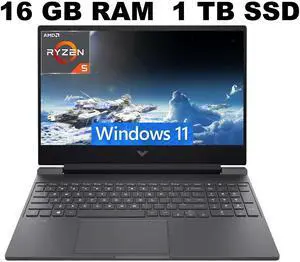 HP Victus 15 Gaming Laptop, 15.6" FHD (1920 x 1080) 144Hz Display, AMD Ryzen 5 7535HS 6 cores Processor, AMD Radeon RX 6550M, 16GB DDR5 1TB PCIe SSD, Backlit Keyboard, Windows 11 HP Victus 15 Gaming Laptop, 15.6" FHD (1920 x 1080) 144Hz Display, AMD Ryzen 5 7535HS 6 cores Processor, AMD Radeon RX 6550M, 16GB DDR5 1TB PCIe SSD, Backlit Keyboard, Windows 11