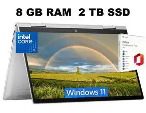HP Envy x360 14 Laptop, 14" FHD Touchscreen, Intel Core 5 120U 10-Core Processor, Intel Graphics, 8GB DDR4 2TB PCIe SSD, Wi-Fi 6E, Backlit KB, Windows 11 Home ,Office 2021 License HP Envy x360 14 Laptop, 14" FHD Touchscreen, Intel Core 5 120U 10-Core Processor, Intel Graphics, 8GB DDR4 2TB PCIe SSD, Wi-Fi 6E, Backlit KB, Windows 11 Home ,Office 2021 License