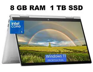 HP Envy x360 14 Laptop, 14" FHD (1920 x 1080) Touchscreen, Intel Core 5 120U 10-Core Processor, Intel Graphics, 8GB DDR4 1TB PCIe SSD, Wi-Fi 6E, Backlit KB, Windows 11 Pro HP Envy x360 14 Laptop, 14" FHD (1920 x 1080) Touchscreen, Intel Core 5 120U 10-Core Processor, Intel Graphics, 8GB DDR4 1TB PCIe SSD, Wi-Fi 6E, Backlit KB, Windows 11 Pro