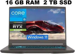 MSI Thin 15 Gaming Laptop, 15.6" Full HD (1920x1080) 144Hz, Intel Core i5-13420H 8 cores Processor, NVIDIA GeForce RTX 4060 8GB Graphic, 16GB DDR5 2TB PCIe SSD, Backlit Keyboard, Windows 11 MSI Thin 15 Gaming Laptop, 15.6" Full HD (1920x1080) 144Hz, Intel Core i5-13420H 8 cores Processor, NVIDIA GeForce RTX 4060 8GB Graphic, 16GB DDR5 2TB PCIe SSD, Backlit Keyboard, Windows 11