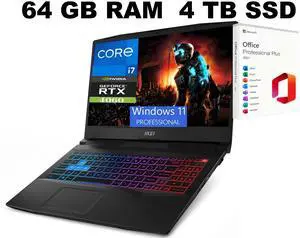 MSI Pulse 15 Gaming Laptop, 15.6" Full HD (1920x1080) Display, Intel Core i7-13700H 14 Cores Processor, NVIDIA GeForce RTX 4060 8GB GDDR6, 64GB DDR5 4TB PCIe SSD, Windows 11 Pro ,Office 2021 License MSI Pulse 15 Gaming Laptop, 15.6" Full HD (1920x1080) Display, Intel Core i7-13700H 14 Cores Processor, NVIDIA GeForce RTX 4060 8GB GDDR6, 64GB DDR5 4TB PCIe SSD, Windows 11 Pro ,Office 2021 License
