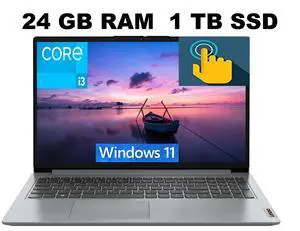 Lenovo IdeaPad 1 15 Laptop, 15.6" FHD Touchscreen, Intel Core i3-1215U Processor 6 Cores Processor, Intel UHD Graphics, 24GB DDR4 1TB PCIe SSD, Webcam, Wi-Fi 6, Windows 11 Lenovo IdeaPad 1 15 Laptop, 15.6" FHD Touchscreen, Intel Core i3-1215U Processor 6 Cores Processor, Intel UHD Graphics, 24GB DDR4 1TB PCIe SSD, Webcam, Wi-Fi 6, Windows 11