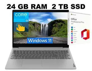 Lenovo IdeaPad 3 15 Laptop, 15.6" HD Touchscreen, Intel Core i3-1115G4 2 Cores Processor, Intel UHD Graphics, 24GB DDR4 2TB PCIe SSD, Webcam, Wi-Fi, HDMI, Windows 11 ,Office 2021 License Lenovo IdeaPad 3 15 Laptop, 15.6" HD Touchscreen, Intel Core i3-1115G4 2 Cores Processor, Intel UHD Graphics, 24GB DDR4 2TB PCIe SSD, Webcam, Wi-Fi, HDMI, Windows 11 ,Office 2021 License