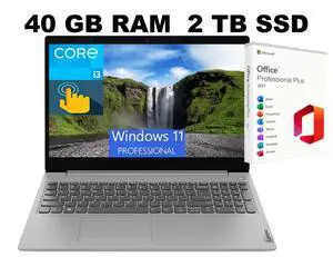 Lenovo IdeaPad 3 15 Laptop, 15.6" HD Touchscreen, Intel Core i3-1115G4 2 Cores Processor, Intel UHD Graphics, 40GB DDR4 2TB PCIe SSD, Webcam, Wi-Fi, HDMI, Windows 11 Pro ,Office 2021 License Lenovo IdeaPad 3 15 Laptop, 15.6" HD Touchscreen, Intel Core i3-1115G4 2 Cores Processor, Intel UHD Graphics, 40GB DDR4 2TB PCIe SSD, Webcam, Wi-Fi, HDMI, Windows 11 Pro ,Office 2021 License
