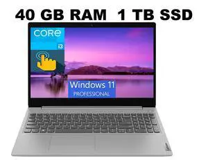 Lenovo IdeaPad 3 15 Laptop, 15.6" HD (1366 x 768) Touchscreen, Intel Core i3-1115G4 2 Cores Processor, Intel UHD (1366 x 768) Graphics, 40GB DDR4 1TB PCIe SSD, Webcam, Wi-Fi,Windows 11 Pro Lenovo IdeaPad 3 15 Laptop, 15.6" HD (1366 x 768) Touchscreen, Intel Core i3-1115G4 2 Cores Processor, Intel UHD (1366 x 768) Graphics, 40GB DDR4 1TB PCIe SSD, Webcam, Wi-Fi,Windows 11 Pro